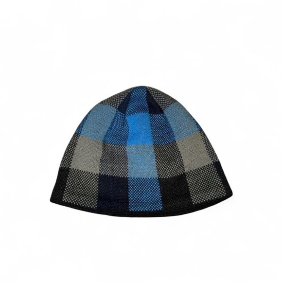 Unbranded Other - Blue Plaid Knit Beanie, Winter Skull Cap Hat — One Size